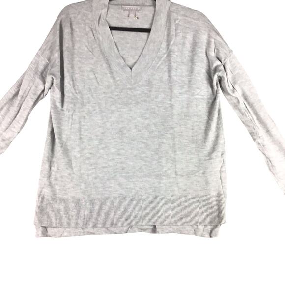 Chelsea 28 Women’s XS Oversized V-Neck Sweater Hi-Low Hem Gray Cashmere Blend - Picture 9 of 10